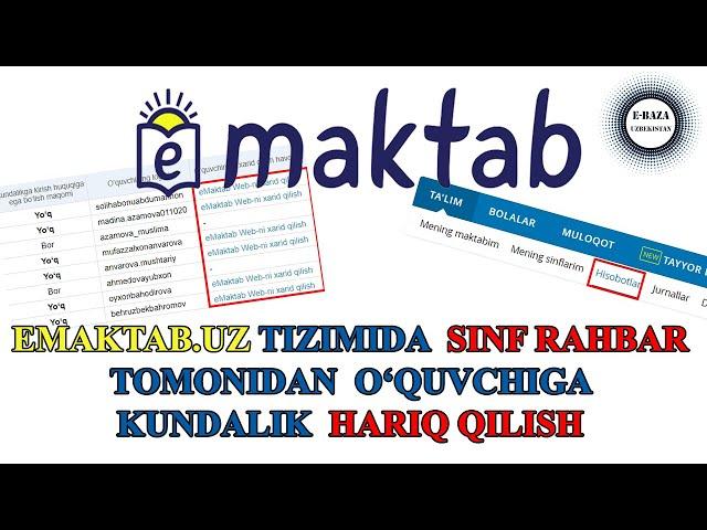 emaktab.uz | Sinf rahbari profilidan o'quvchilarga kundalik harid qilish