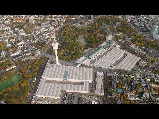 A bird's eye view of the Hamburg Messe, venue for the 2017 G20 Summit