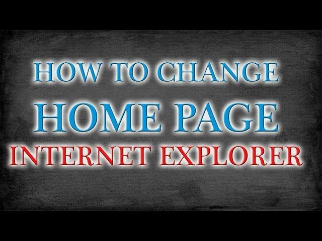 Windows 8 - How to change Internet Explorer homepage