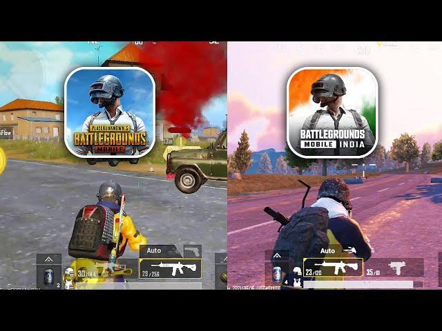 PUBG Mobile vs Battlegrounds Mobile India || Quick Comparison || PUBG vs BGMI || PK