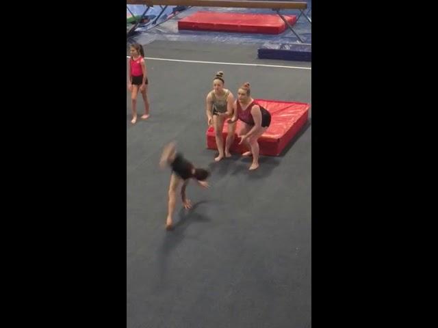 Ray acro trick round off back lay out suppoet