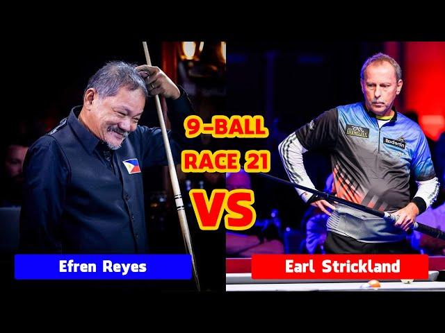 Efren Reyes vs Earl Strickland | 9-ball Race 21