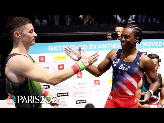 USA's Khoi Young battles defending World Champ in tight pommel horse showdown | NBC Sports