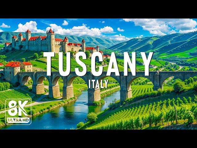 Tuscany 8K UHD - Flying over the magical paradise of Italy: The beautiful valleys of Tuscany