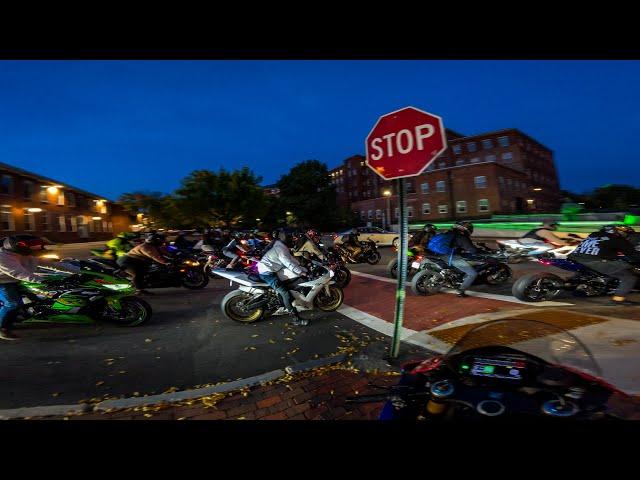 STATE TROOPER TACKLES RIDER IN A MASSIVE GROUP RIDE