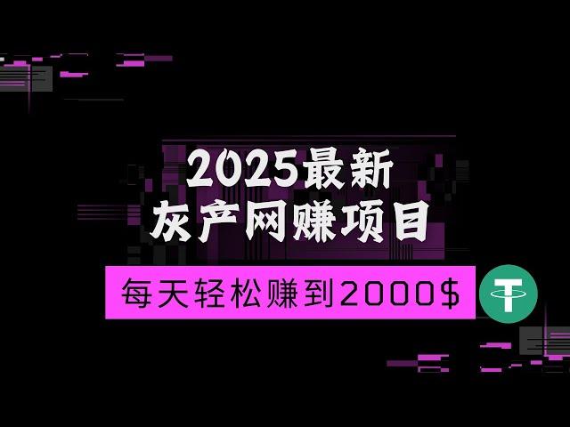 2025最新灰产网赚项目教程 十分钟教会你每天赚到2000USDT 非常简单的手机赚钱项目 适合兼职 副业 无风险网赚挣钱（老鬼聊灰产）