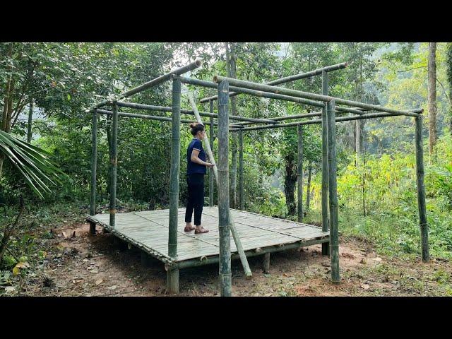 How To Make Bamboo House In Forest | build shelter & survival | Dang Thi Mui