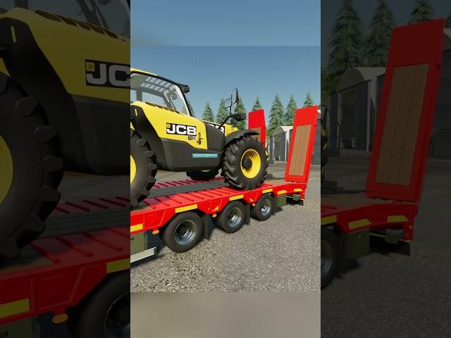  Loading JCB Telehandler onto a trailer in Farming Simulator 22 #publicworks #fs22 #jcb #ls22mods