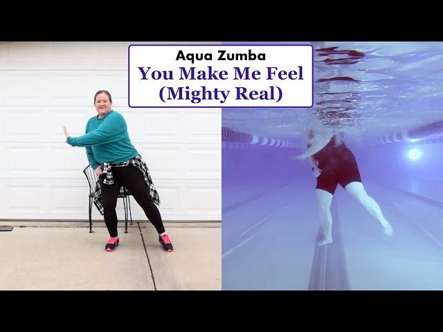 Aqua Zumba "You Make Me Feel (Mighty Real)" -- Split Screen --