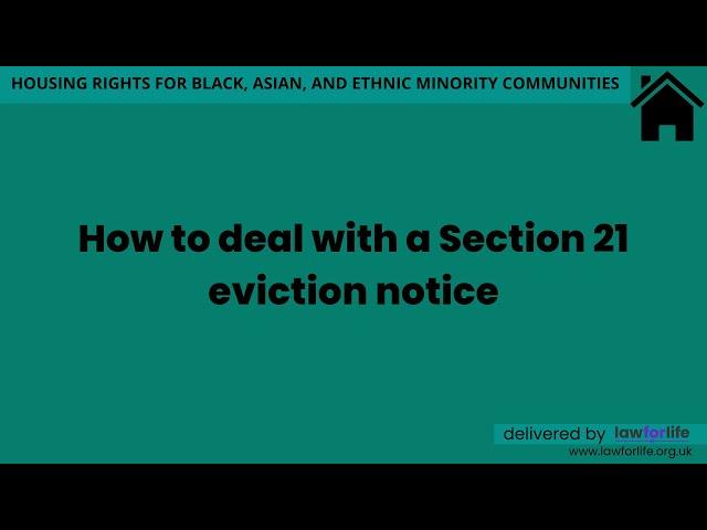 How to deal with a Section 21 eviction notice