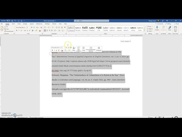 Formatting a Works Cited page in MLA style 2023