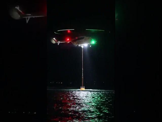 Rare footage of Mil Mi-8 nighttime loading of fire water bomb