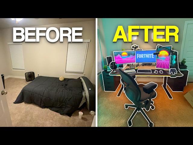 Transforming My EMPTY Room To My Dream Setup Room!