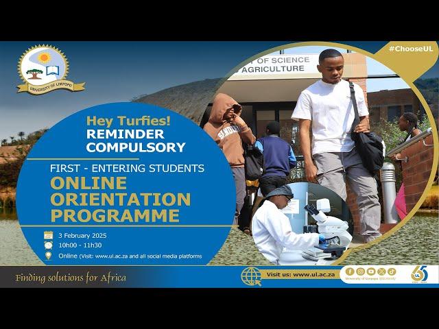 University of Limpopo 2025 Online Orientation for First-Entering Students | Day 1 of 2