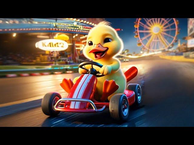 Cute duck had an accident while driving a racing car丨CAT丨CUTECAT丨AI丨AICAT#cartoon #animation