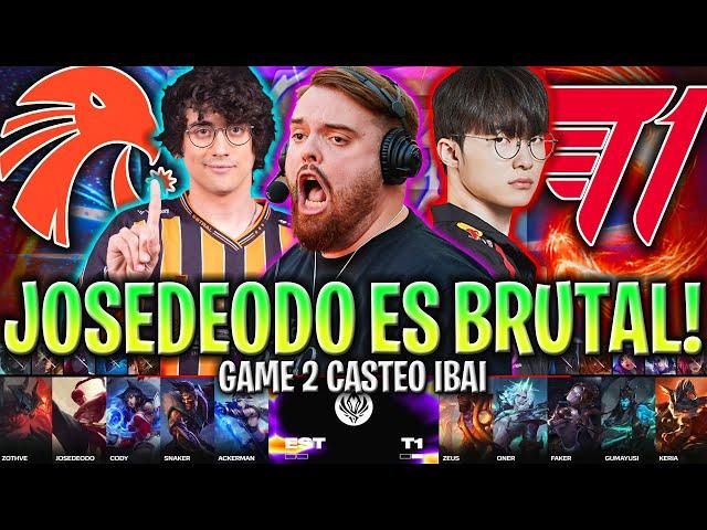 IBAI CASTEA LA MEJOR PARTIDA DE JOSEDEODO! - T1 vs EST GAME 2 MSI 2024 PLAY IN ESPAÑOL IBAI LVP