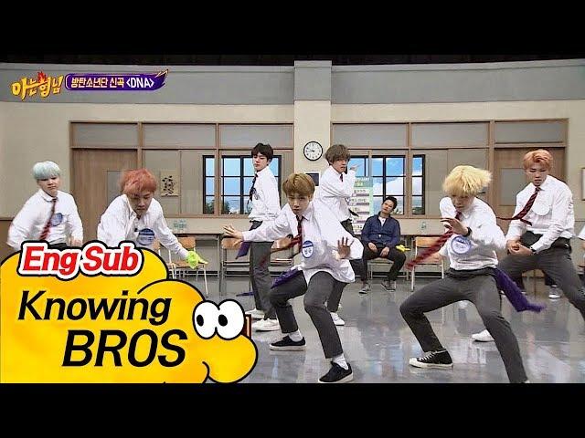 [BTS] Knowing Brothers: Leader Rap Monster' English message, BTS performs DNA 