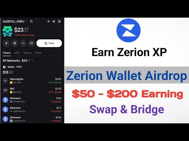 Zerion Wallet Airdrop | Confirmed Airdrop | $100 Earning Chance #airdrop #crypto #telegram