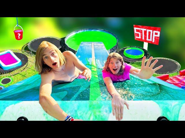 Wir bauen einen RIESEN TRAMPOLIN SLIMEPARK PARKOUR! (mit Schleim POOL!)