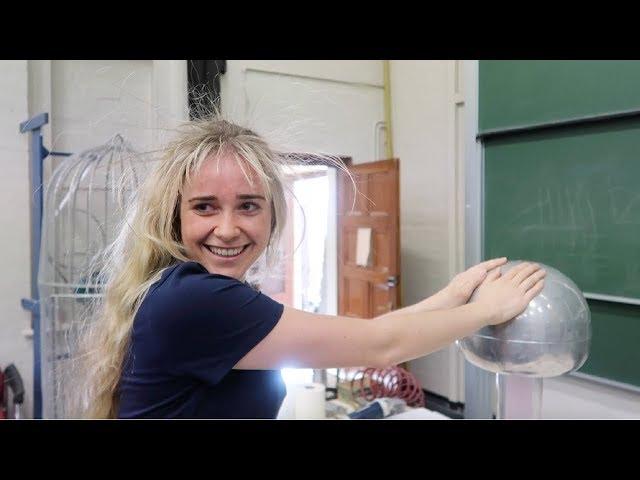 Long hair vs. Van de Graaff generator