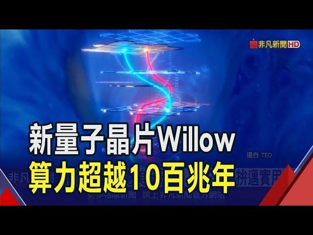 谷歌新量子晶片 5分鐘可完成"超越宇宙年齡"時間運算 Willow擁105個量子位元 算力完勝傳統超級電腦｜非凡財經新聞｜20241210