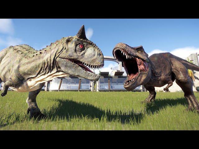 TYRANNOSAURUS REX vs ALL DINOSAURS - Jurassic World Evolution 2