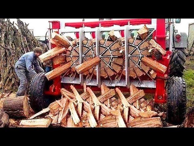 Fastest Biggest Firewood Processing Machine Technology - Amazing Modern Wood Cutting Machine Working