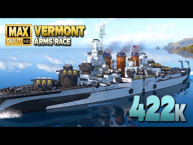 Battleship Vermont: Pro gamer with 422000 damage - World of Warships