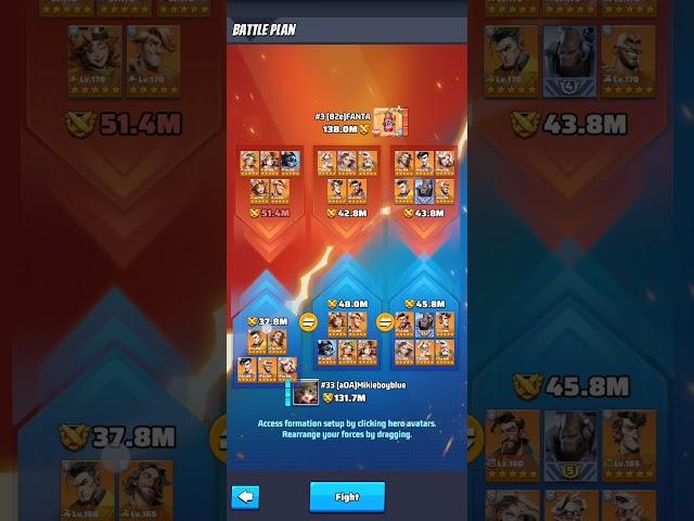 [82e] FANTA VS [aOA] Mikieboyblue - A 3v3 Brawl Faceoff of two Powerhouse Last War YouTubers 