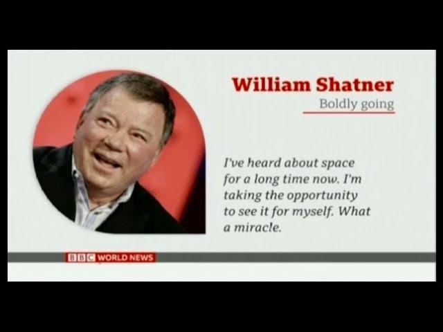 William Shatner Boldly Going into Space at 90 - BBC World News - October 4, 2021