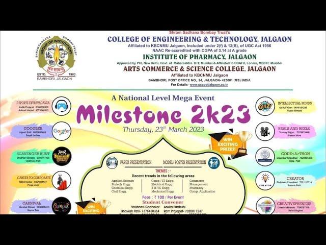 Milestone shoot…Shramsadhana Bombay Trust, College of Engineering & Technology, Jalgaon 