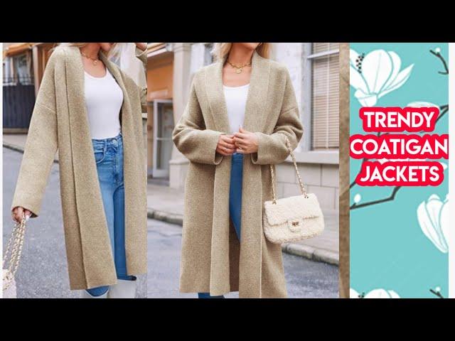 Trendy Coatigan Jackets | Saodimallsu Womens Long Cardigan Sweaters | Open Front Slouchy Sweat