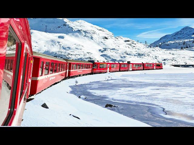 Riding the World’s Most Beautiful Snow Train! | Bernina Express | Italy - Switzerland