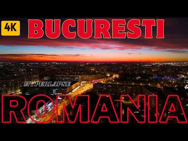 4K AERIAL FOOTAGE Bucharest Romania Hyperlapse 2024