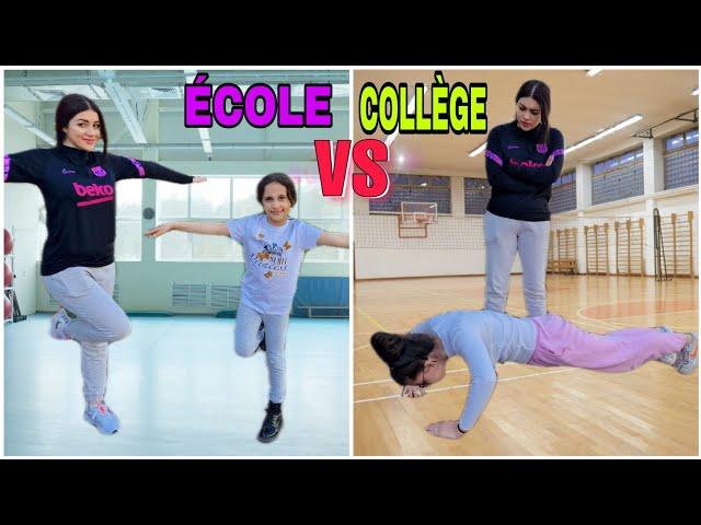 ÉCOLE VS COLLÈGE LES PROF DE SPORT #sistersalipour #challenge #vlog