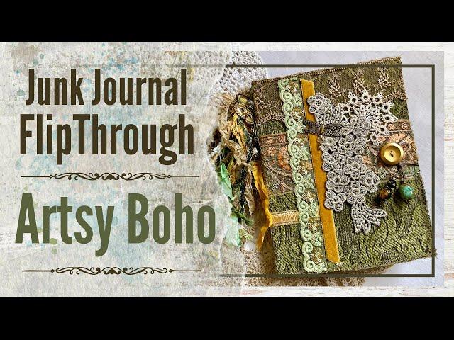 Dreamy Artsy Boho Junk Journal Flipthrough | Art Nouveau Inspiration | No Kit