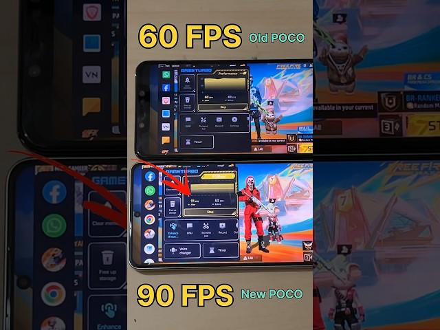 60FPS  vs 90FPS  Old POCO vs New POCO vs POCO X6 PRO - FREEFIRE TEST #freefire #shorts #shorts