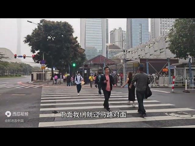 实拍美国驻广州领事馆最新现状，看下现场来办理美签的人多不多？