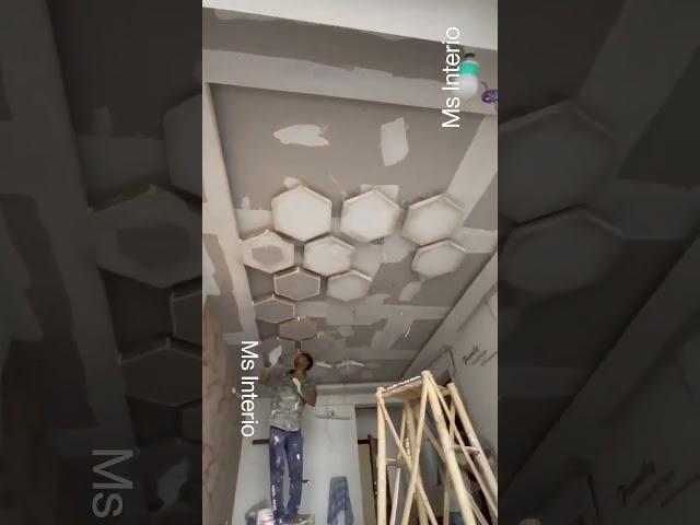 Hexagon False Ceiling. #falseceilingdesign #gypsumceiling #msinterio #falseceiling #interiorkolkata