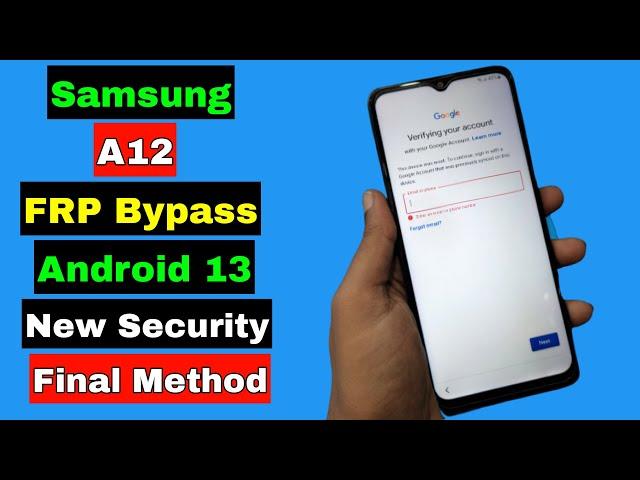 Samsung A12 FRP Bypass New Security Android 13 | Adb Enable Fix | Samsung A12 Frp Unlock New Method