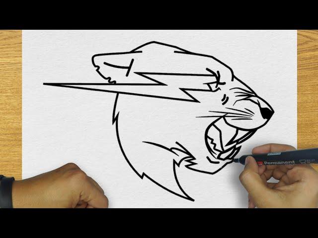 HOW TO DRAW MR BEAST LOGO STEP BY STEP | DRAWING MR BEAST LOGO EASY