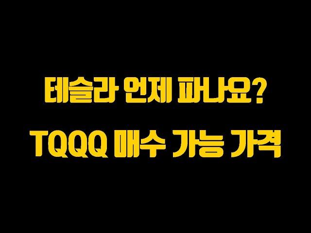 테슬라 매도 시기? TQQQ 매수 가능한 가격은?