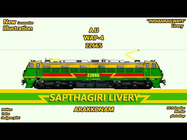 New BUT Classic "SAPTHAGIRI LIVERY" - #wap4 from AJJ Electric loco shed 2d side Illustration #22665