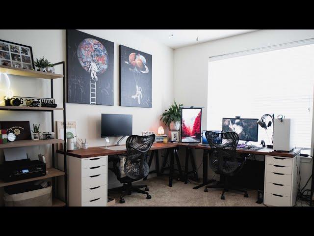 2021 DREAM OFFICE/DESK TOUR | IKONIK Canvases | Productivity | Dual Monitor | Mechanical Keyboards