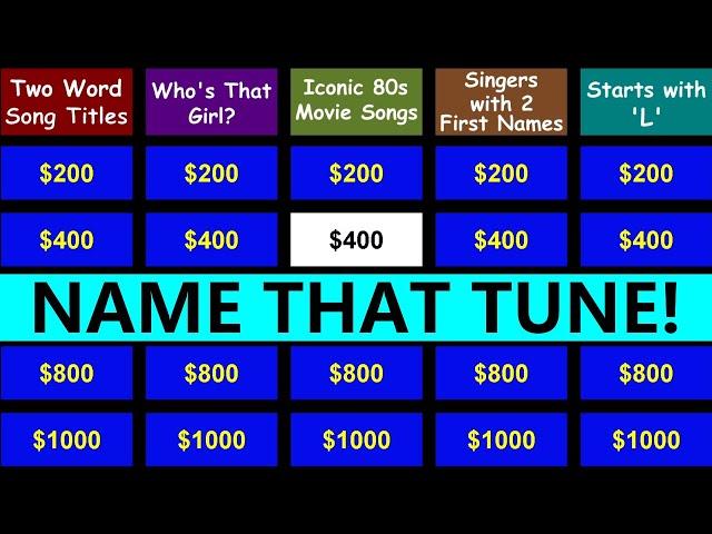 Guess the Song Jeopardy Style | Quiz #22