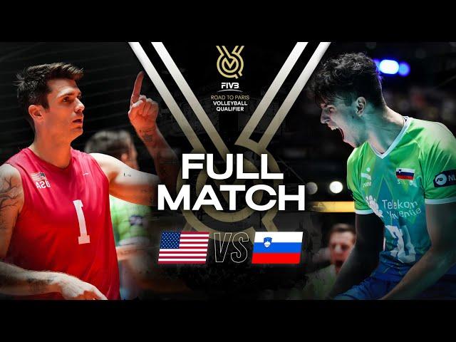  USA vs  SLO - Paris 2024 Olympic Qualification Tournament | Full Match - Volleyball