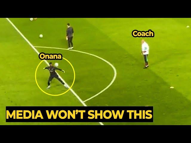 Andre Onana crazy drills trained his long-distance throw with the ball over 55 yards | Man Utd News