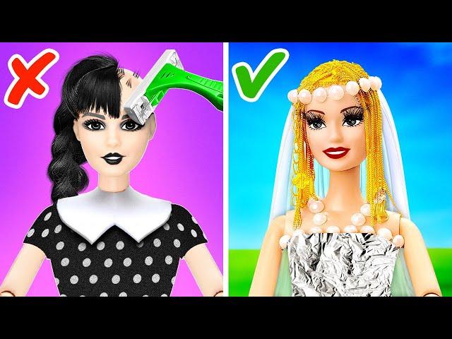 OMG  Wednesday becomes a Bride? *Romantic Doll Story By 123GO! TRENDS #shorts