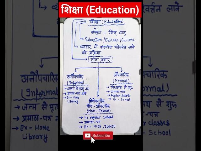 औपचारिक शिक्षा |अनौपचारिक शिक्षा | गैर-औपचरिक शिक्षा #kvs #dsssb #ctet #shorts #viral