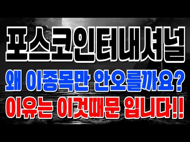 포스코인터내셔널 - 왜 이종목만 안오를까요? 이유는 이것때문 입니다!!